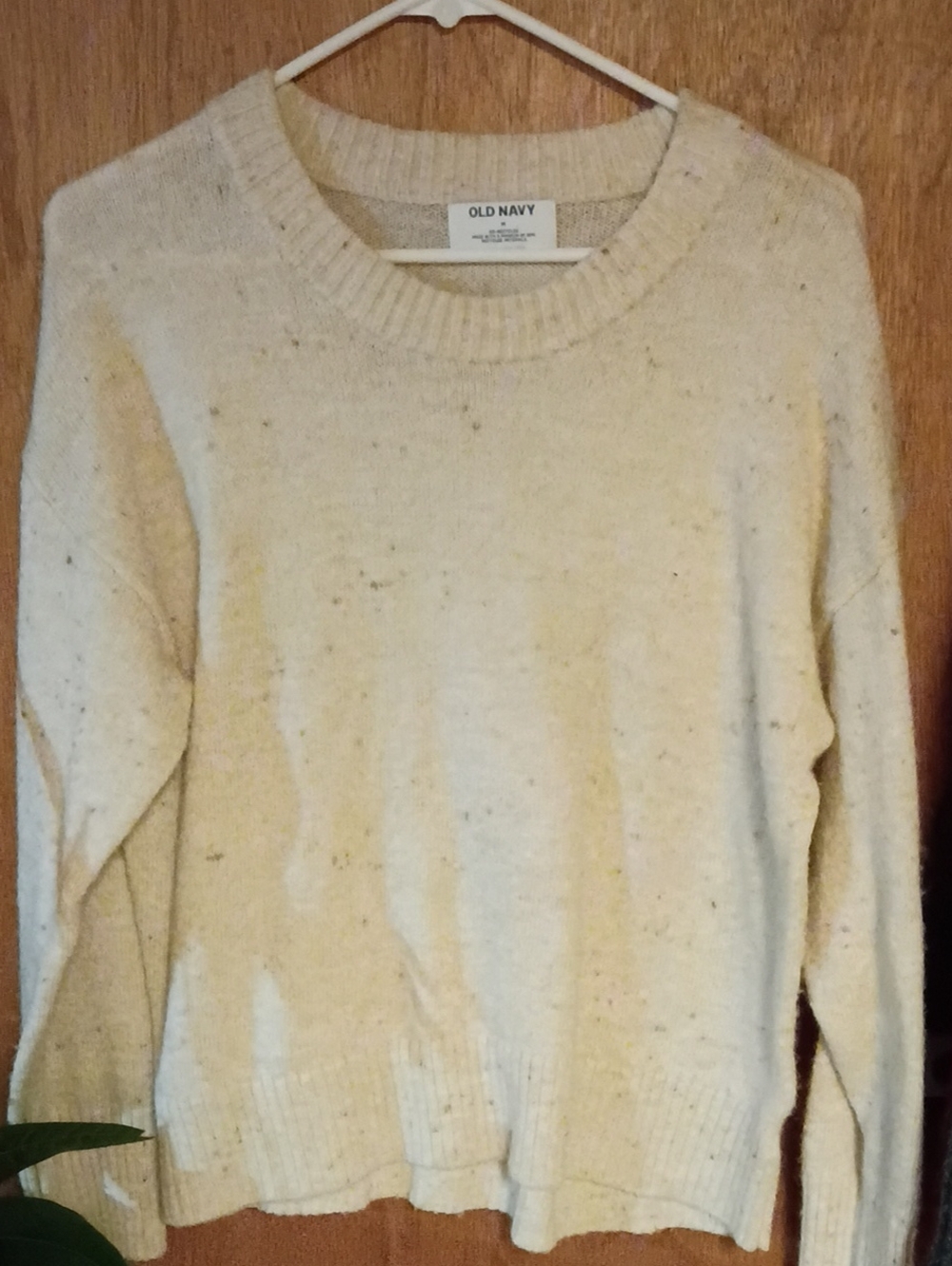 Old Navy Cream Flecked Crewneck Sweater